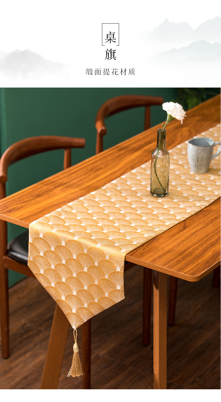 New Chinese Style Table Runner Jacquard Ribbon Tassel Satin Jacquard Fabric Peacock Open Screen National Fashion Graphic Tea Mat Factory Direct Supply New Chinese Style Table Runner Jacquard Ribbon Tassel Satin Jacquard Fabric Peacock Open Screen National Fashion Graphic Tea Mat Factory Direct Supply