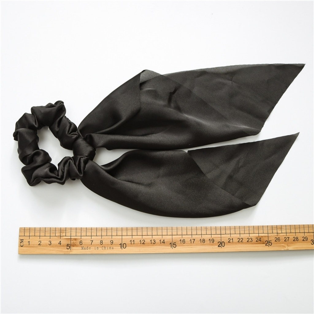 European and American New Knot Ribbon Satin Ornament Monochrome Silky Square Scarf Hair Ring Women's Ponytail Tie Hair European and American New Knot Ribbon Satin Ornament Monochrome Silky Square Scarf Hair Ring Women's Ponytail Tie Hair