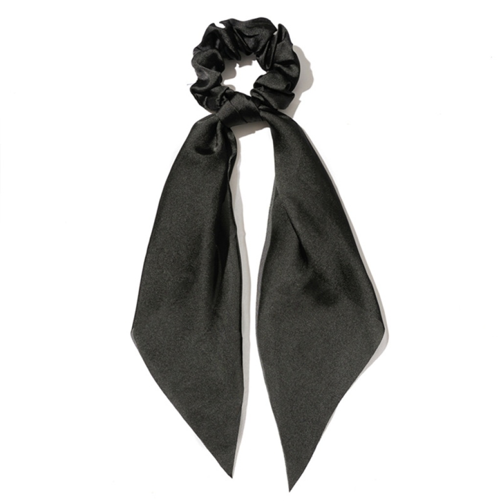 European and American New Knot Ribbon Satin Ornament Monochrome Silky Square Scarf Hair Ring Women's Ponytail Tie Hair European and American New Knot Ribbon Satin Ornament Monochrome Silky Square Scarf Hair Ring Women's Ponytail Tie Hair