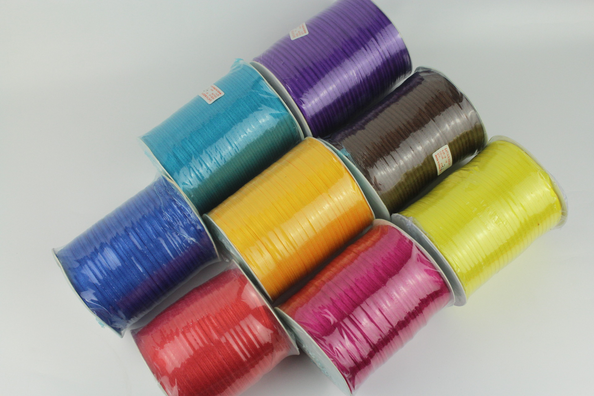 Factory Supply 3mm Double Sided Satin Ribbon Tag Rope Wedding Gift Box Fresh Red Ribbon Bookmark Ribbons