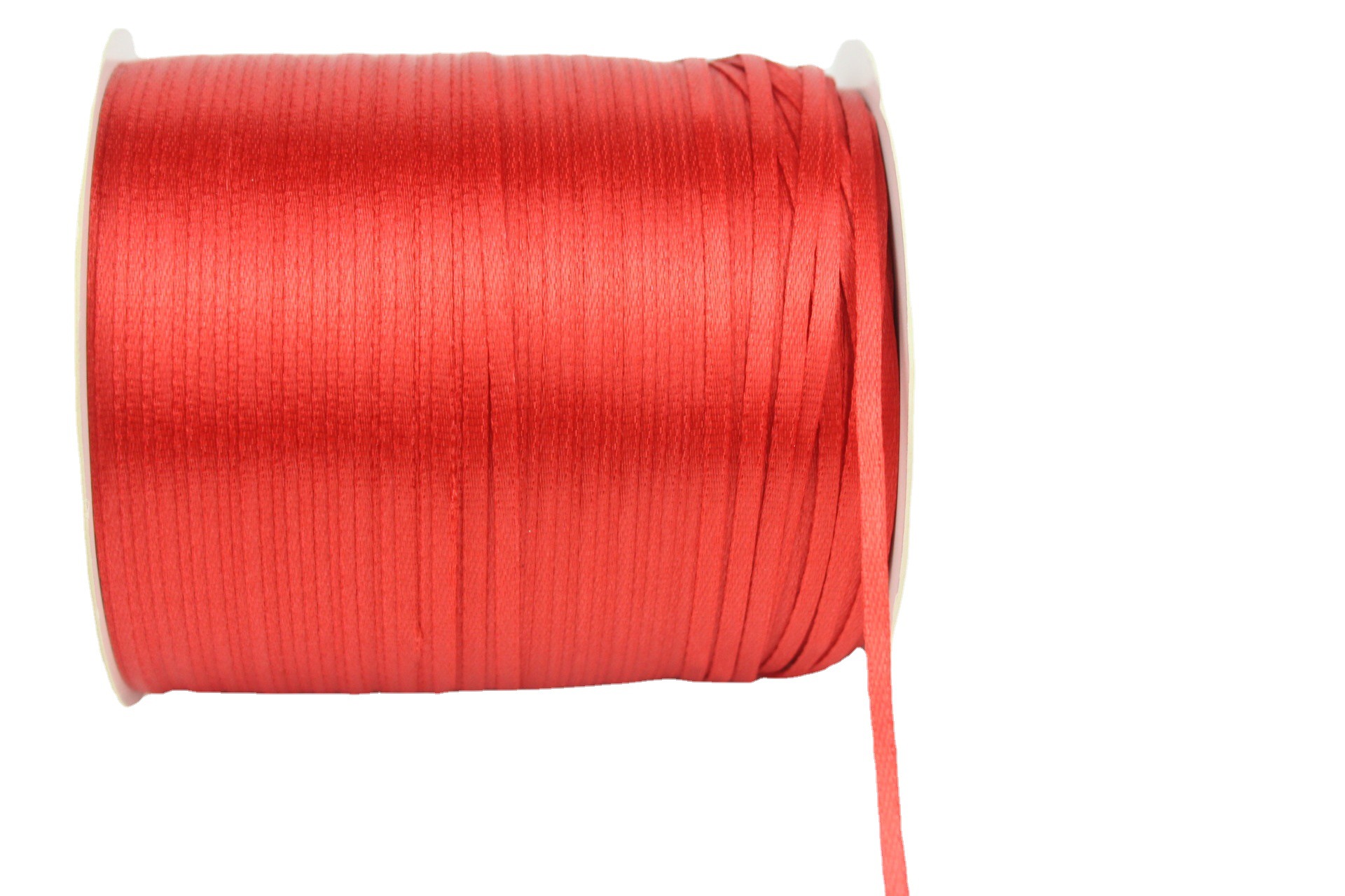 Factory Supply 3mm Double Sided Satin Ribbon Tag Rope Wedding Gift Box Fresh Red Ribbon Bookmark Ribbons