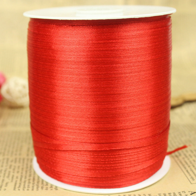 Factory Supply 3mm Double Sided Satin Ribbon Tag Rope Wedding Gift Box Fresh Red Ribbon Bookmark Ribbons