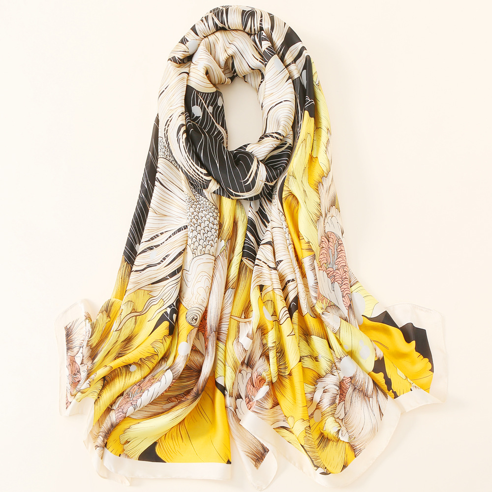 Spring and Summer New Satin Big Fish Begonia Silk Scarf Small Long Thin Narrow Hair Band Female All-Match Scarf Ribbon Belt Skirt Spring and Summer New Satin Big Fish Begonia Silk Scarf Small Long Thin Narrow Hair Band Female All-Match Scarf Ribbon Belt Skirt