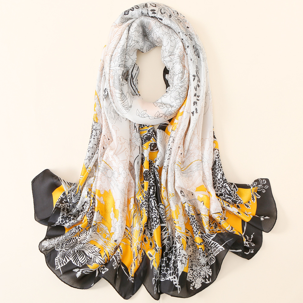 Spring and Summer New Satin Big Fish Begonia Silk Scarf Small Long Thin Narrow Hair Band Female All-Match Scarf Ribbon Belt Skirt Spring and Summer New Satin Big Fish Begonia Silk Scarf Small Long Thin Narrow Hair Band Female All-Match Scarf Ribbon Belt Skirt