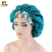 New African Print Satin Ribbon round Cap Tam-O'-Shanter Wrap Scarf Scarf Hat TJM-434B