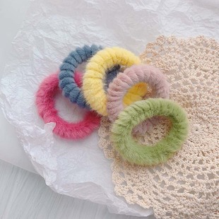 Autumn and Winter New Ribbon Brushed Satin Hair Ring Korean Style Adults' Hair Rope Mori Girl Boutique Silk Large Intestine Ring Hair Accessories