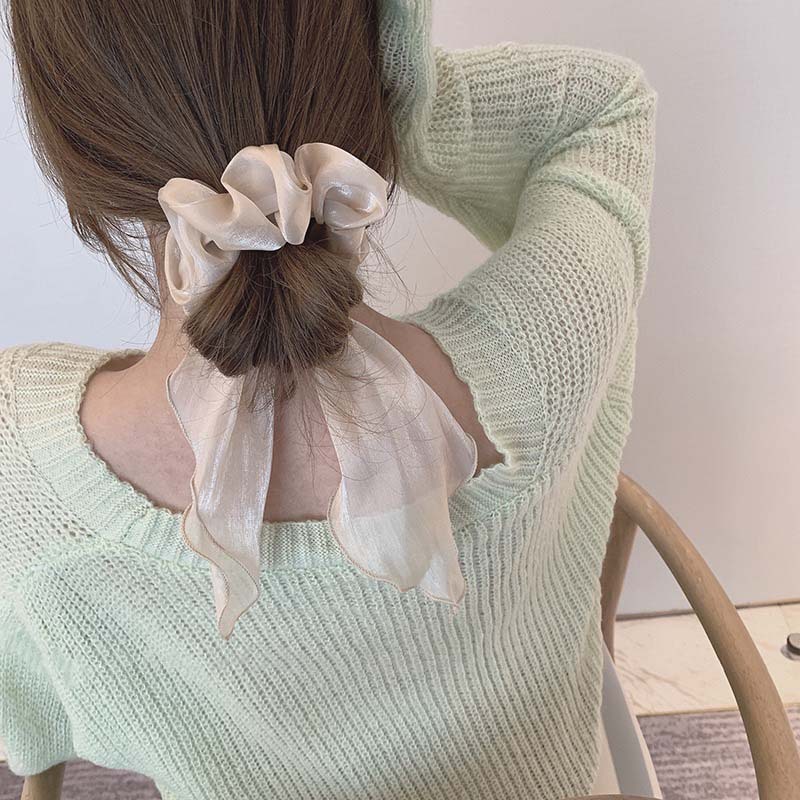 Autumn and Winter New Ribbon Brushed Satin Hair Ring Korean Style Adults' Hair Rope Mori Girl Boutique Silk Large Intestine Ring Hair Accessories