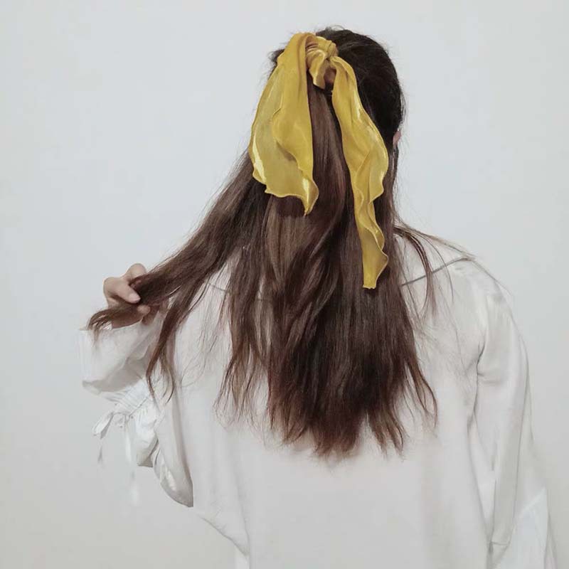 Autumn and Winter New Ribbon Brushed Satin Hair Ring Korean Style Adults' Hair Rope Mori Girl Boutique Silk Large Intestine Ring Hair Accessories