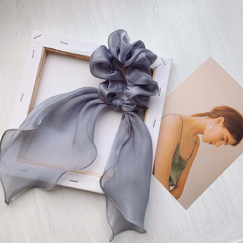 Autumn and Winter New Ribbon Brushed Satin Hair Ring Korean Style Adults' Hair Rope Mori Girl Boutique Silk Large Intestine Ring Hair Accessories