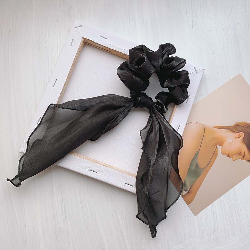 Autumn and Winter New Ribbon Brushed Satin Hair Ring Korean Style Adults' Hair Rope Mori Girl Boutique Silk Large Intestine Ring Hair Accessories