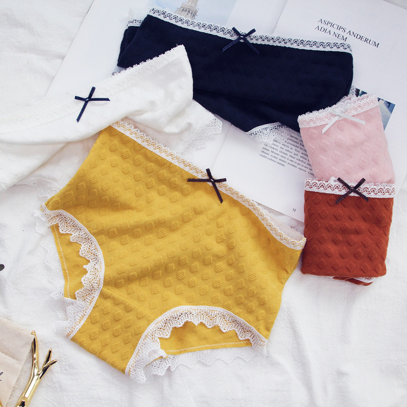 Summer New Printed Mid Waist Milk Silk Women's Underwear Satin Wooden Ear Ribbon Briefs Girl's Underwear Summer New Printed Mid Waist Milk Silk Women's Underwear Satin Wooden Ear Ribbon Briefs Girl's Underwear
