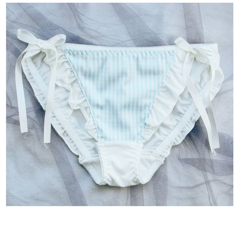 Summer New Printed Mid Waist Milk Silk Women's Underwear Satin Wooden Ear Ribbon Briefs Girl's Underwear Summer New Printed Mid Waist Milk Silk Women's Underwear Satin Wooden Ear Ribbon Briefs Girl's Underwear