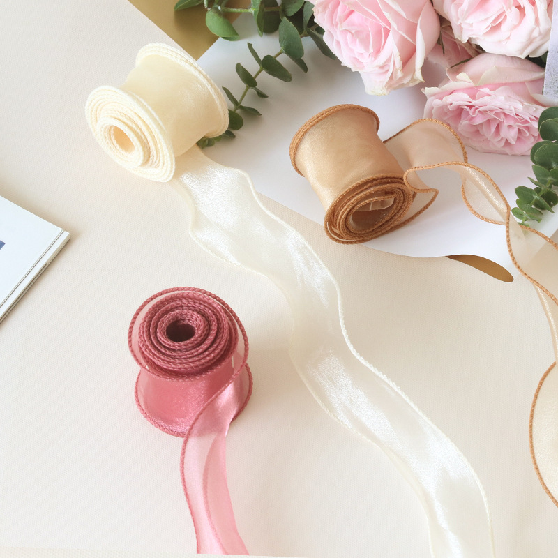 Printing Ribbon Art Bundle Ribbon Bow Tie Hairpin Headdress Waves Roll Packaging Fishtail Snow Yarn Woven Satin Ribbon