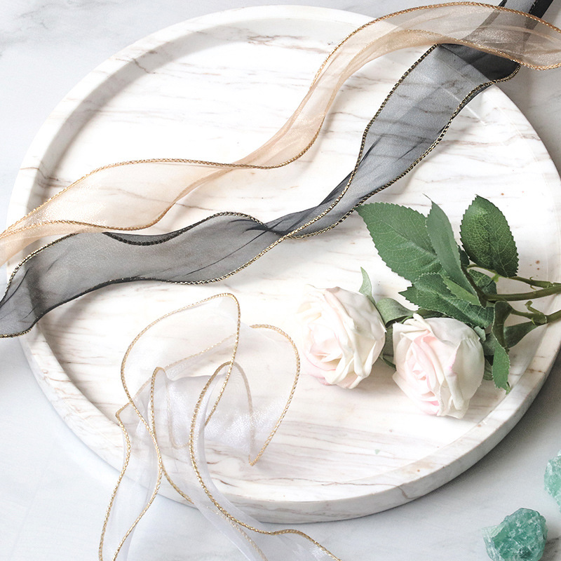Printing Ribbon Art Bundle Ribbon Bow Tie Hairpin Headdress Waves Roll Packaging Fishtail Snow Yarn Woven Satin Ribbon