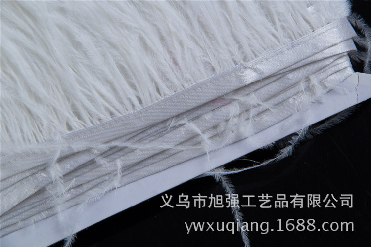 Ostrich Feathers Trims Fringe with Satin Ribbon Tape for Dress Sewing Crafts Costumes Decoration Ostrich Feathers Trims Fringe with Satin Ribbon Tape for Dress Sewing Crafts Costumes Decoration
