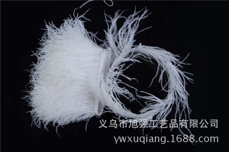 Ostrich Feathers Trims Fringe with Satin Ribbon Tape for Dress Sewing Crafts Costumes Decoration Ostrich Feathers Trims Fringe with Satin Ribbon Tape for Dress Sewing Crafts Costumes Decoration