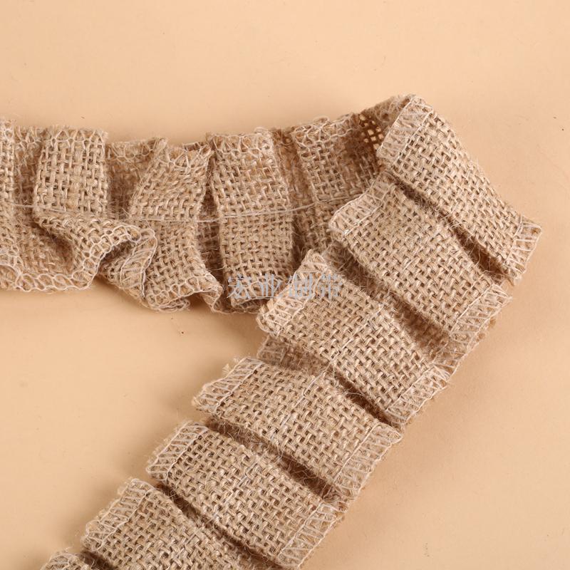 Factory direct yellow linen pleated lace effect volume manual DIY decoration material