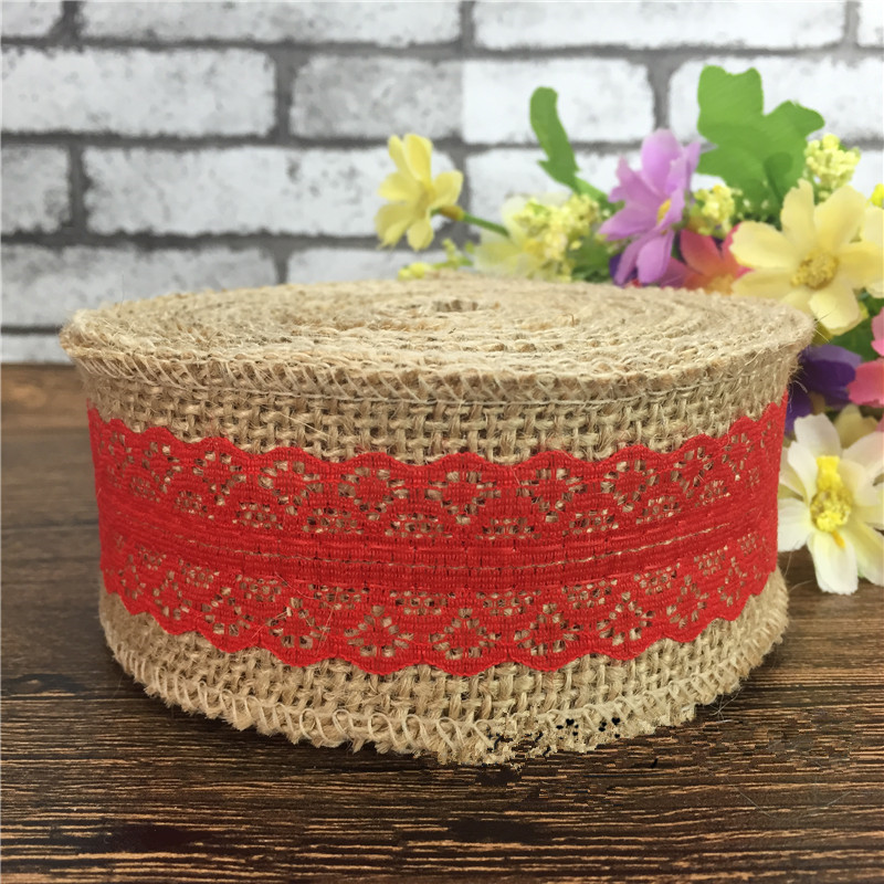 Lace Linen Volume Sales DIY Handmade Christmas Crafts Burlap Roll Lace Linen Roll Color Lace Linen Colored Hemp Rope