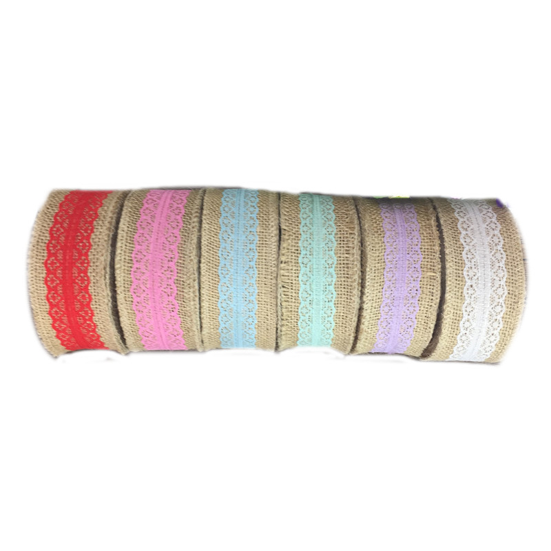 Lace Linen Volume Sales DIY Handmade Christmas Crafts Burlap Roll Lace Linen Roll Color Lace Linen Colored Hemp Rope