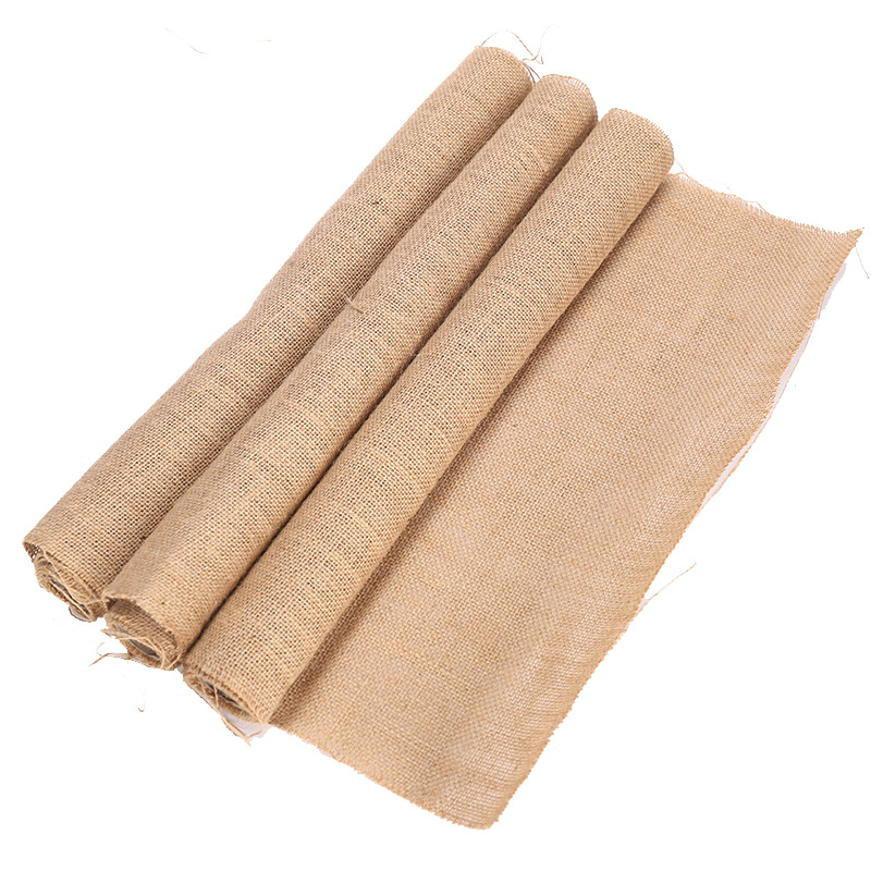Pure Color Linen Rolls DIY Handmade Christmas Wedding Craft Linen Strip Natural Jute Roll Table Lace Linen Volume