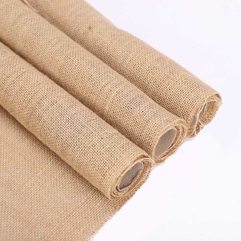 Pure Color Linen Rolls DIY Handmade Christmas Wedding Craft Linen Strip Natural Jute Roll Table Lace Linen Volume
