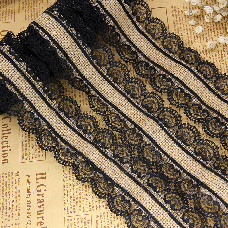 Color Christmas wedding such craft lace linen linen volume volume volume on both sides of the lace linen Twine