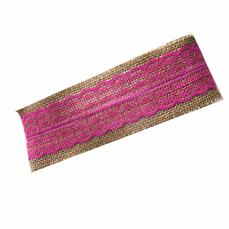 Colorful Lace Burlap Roll Kindergarten Decorative Materials by Hand Monochrome Lace Yellow  Lace Linen Volume