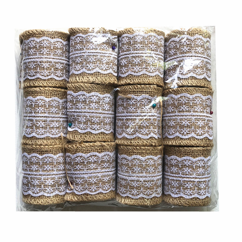 Colorful Lace Burlap Roll Kindergarten Decorative Materials by Hand Monochrome Lace Yellow  Lace Linen Volume