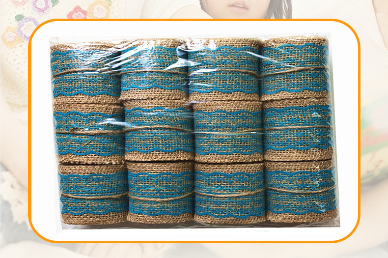 Colorful Lace Burlap Roll Kindergarten Decorative Materials by Hand Monochrome Lace Yellow  Lace Linen Volume