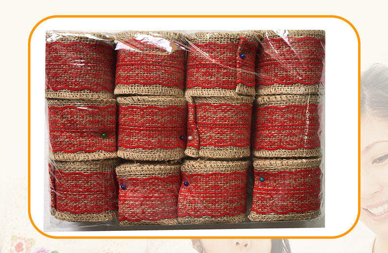 Colorful Lace Burlap Roll Kindergarten Decorative Materials by Hand Monochrome Lace Yellow  Lace Linen Volume