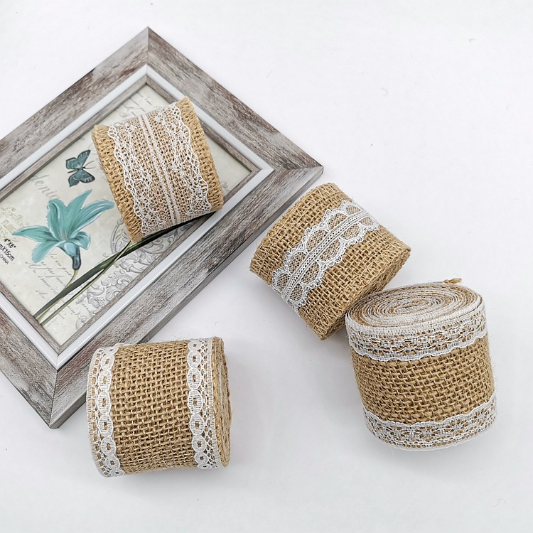 Kindergarten DIY Handmade Christmas Crafts Burlap Roll Lace Burlap Roll Lace Linen Cross-Border Supply Linen Volume Kindergarten DIY Handmade Christmas Crafts Burlap Roll Lace Burlap Roll Lace Linen Cross-Border Supply Linen Volume