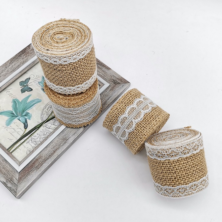 Kindergarten DIY Handmade Christmas Crafts Burlap Roll Lace Burlap Roll Lace Linen Cross-Border Supply Linen Volume Kindergarten DIY Handmade Christmas Crafts Burlap Roll Lace Burlap Roll Lace Linen Cross-Border Supply Linen Volume