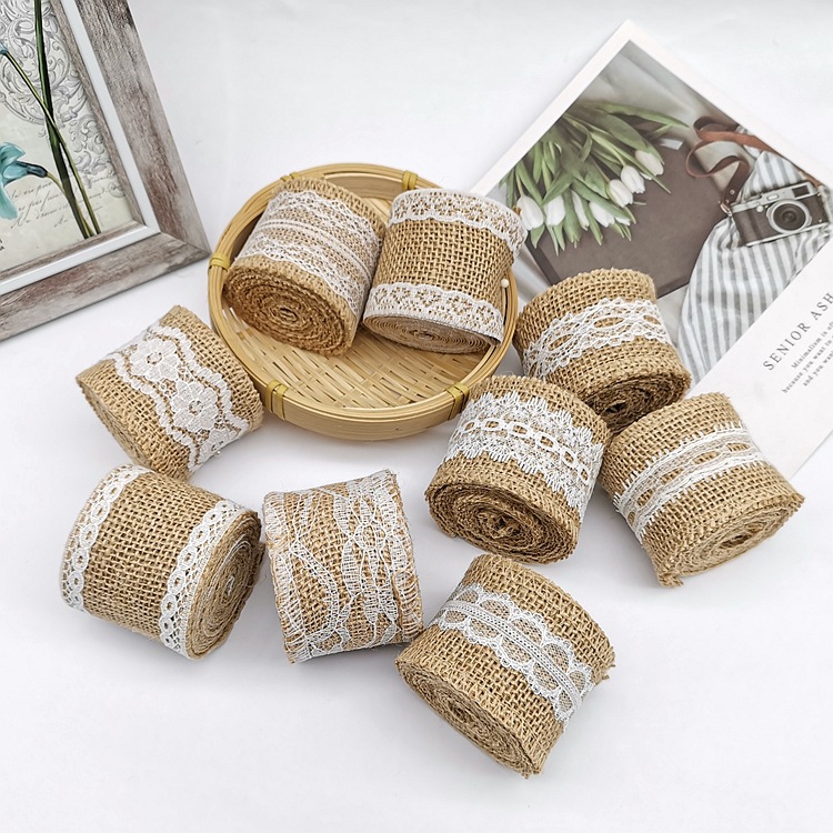 Kindergarten DIY Handmade Christmas Crafts Burlap Roll Lace Burlap Roll Lace Linen Cross-Border Supply Linen Volume Kindergarten DIY Handmade Christmas Crafts Burlap Roll Lace Burlap Roll Lace Linen Cross-Border Supply Linen Volume