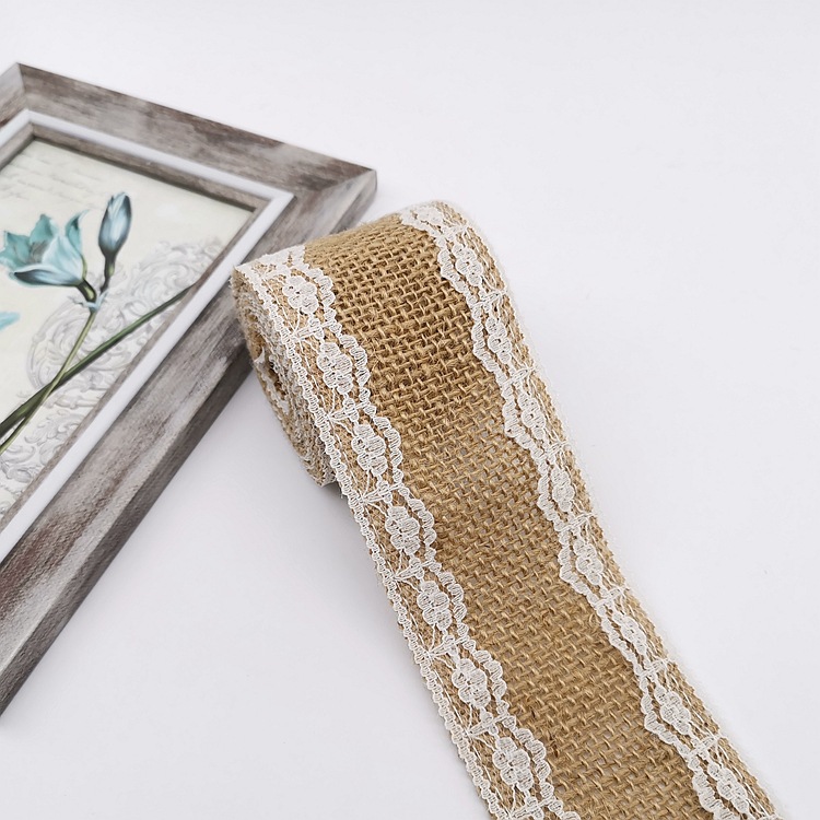 Kindergarten DIY Handmade Christmas Crafts Burlap Roll Lace Burlap Roll Lace Linen Cross-Border Supply Linen Volume Kindergarten DIY Handmade Christmas Crafts Burlap Roll Lace Burlap Roll Lace Linen Cross-Border Supply Linen Volume