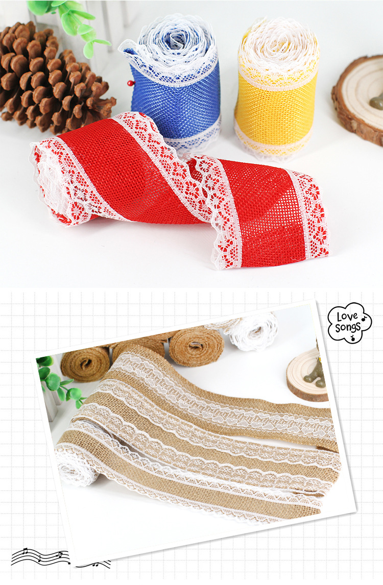 Burlap Roll Lace DIY Handmade Kindergarten Christmas Crafts Burlap Roll Lace Linen Volume Burlap Roll Lace DIY Handmade Kindergarten Christmas Crafts Burlap Roll Lace Linen Volume