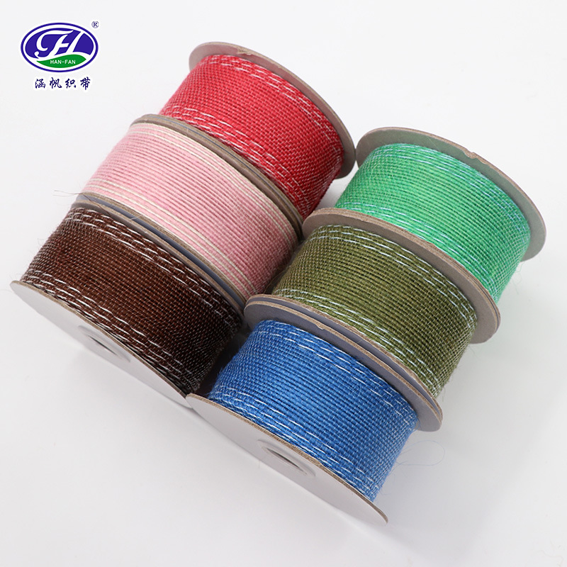 Factory Direct Sales DIY Handmade Christmas Crafts Burlap Roll Lace Burlap Lace Linen Volume