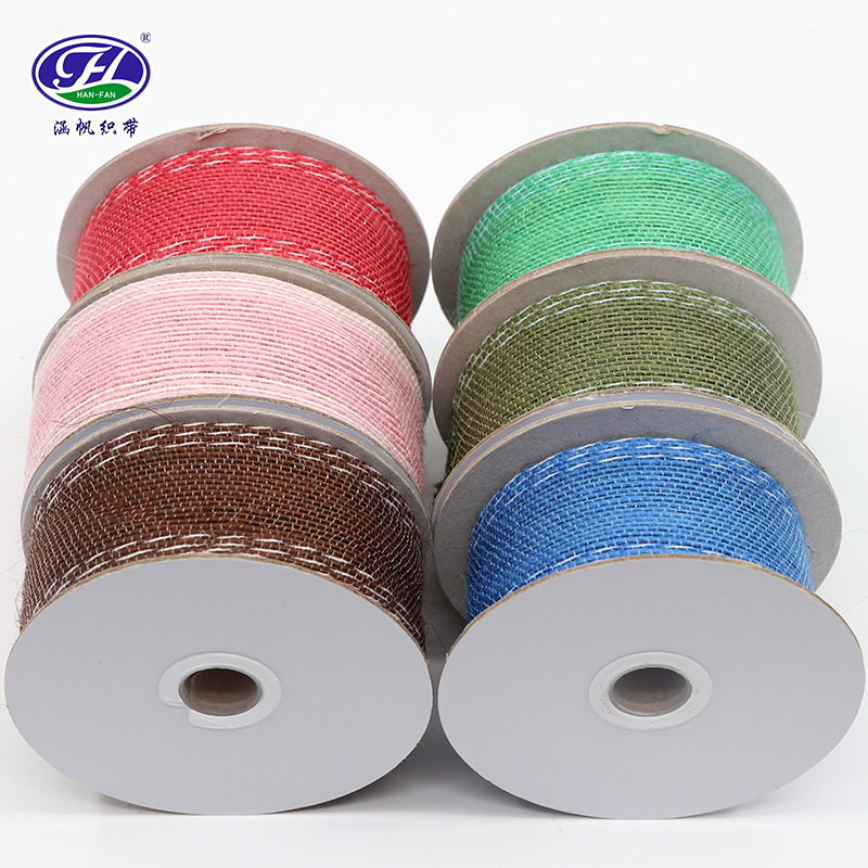 Factory Direct Sales DIY Handmade Christmas Crafts Burlap Roll Lace Burlap Lace Linen Volume