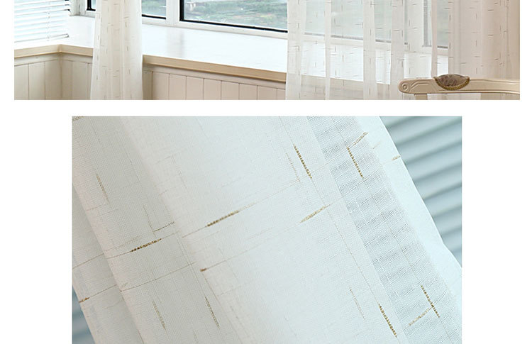 White Yarn Sunshade Customized Living Room Curtain Finished Window Screen Linen Mesh Lace Linen Volume