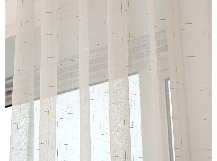 White Yarn Sunshade Customized Living Room Curtain Finished Window Screen Linen Mesh Lace Linen Volume