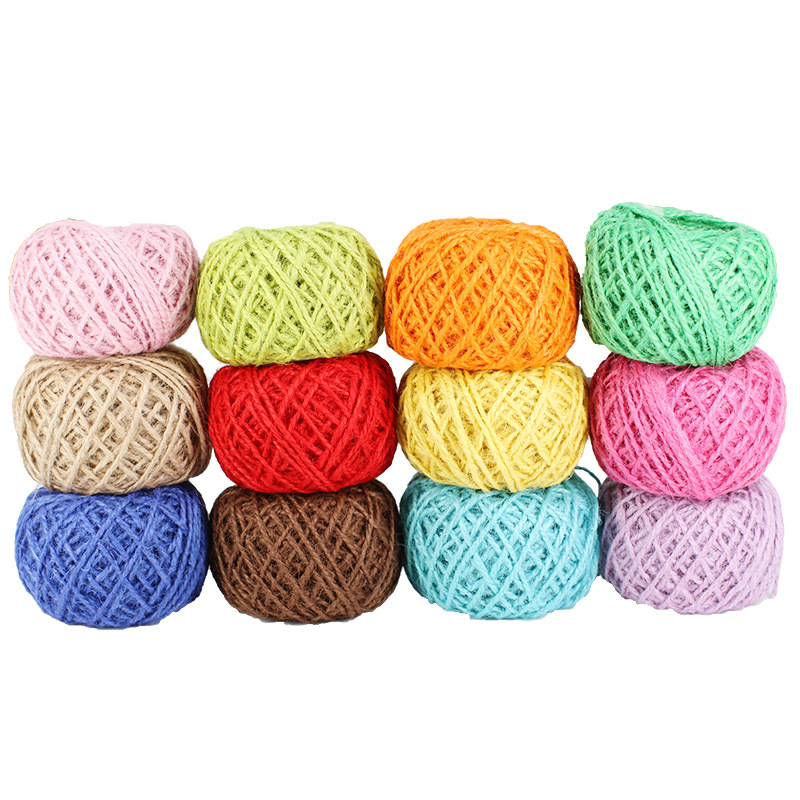Colored Hemp Rope Package 12 Colors Handmade Braided Rope Children Kindergarten DIY Lace Linen Volume