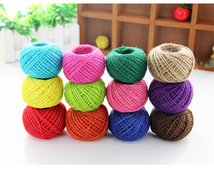 Colored Hemp Rope Package 12 Colors Handmade Braided Rope Children Kindergarten DIY Lace Linen Volume