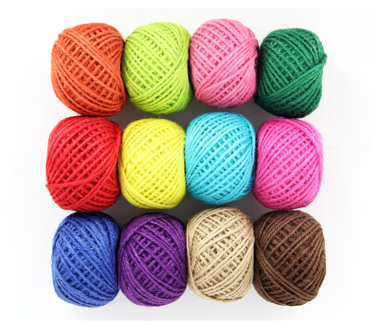 Colored Hemp Rope Package 12 Colors Handmade Braided Rope Children Kindergarten DIY Lace Linen Volume