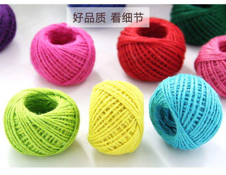 Colored Hemp Rope Package 12 Colors Handmade Braided Rope Children Kindergarten DIY Lace Linen Volume