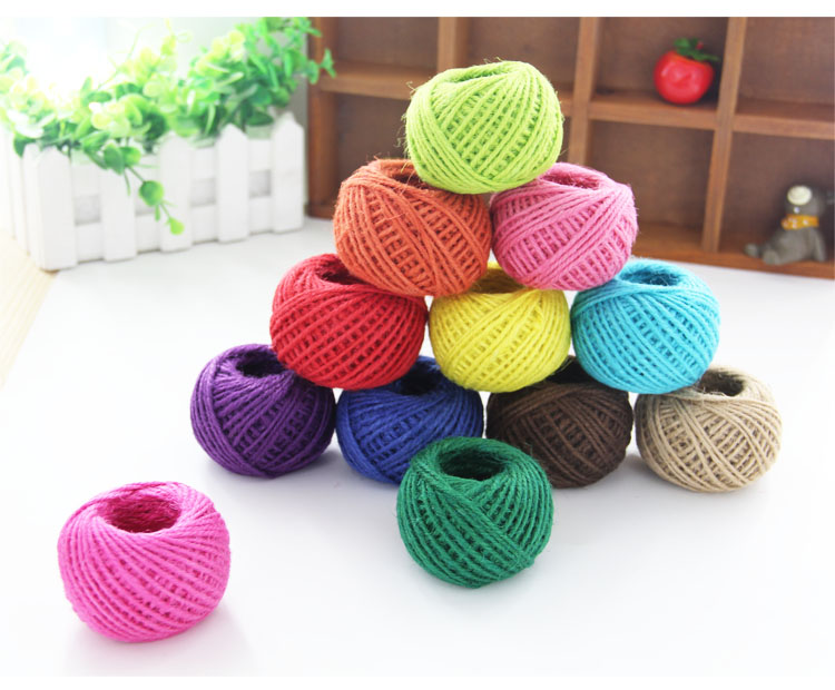 Colored Hemp Rope Package 12 Colors Handmade Braided Rope Children Kindergarten DIY Lace Linen Volume