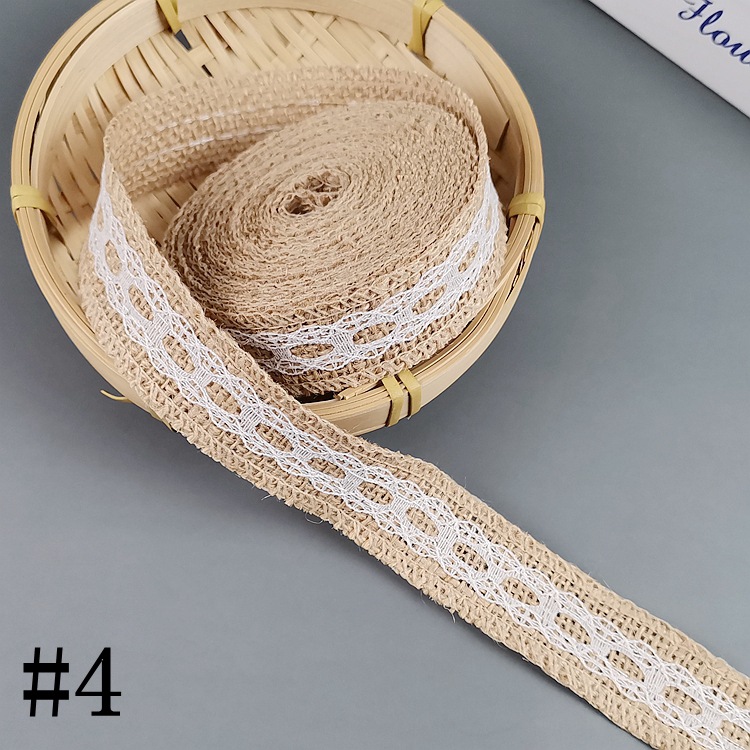 Lace Linen Volume Factory Supply DIY Handmade Christmas Wedding Craft Lace Roll Two Sides Lace Ribbon Burlap Roll