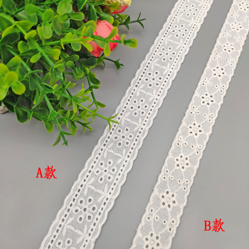 Factory Wholesale Perforated Embroidered Lace M White Pure Cotton Embroidered Lace Hem Skirt Lace Linen Volume Factory Wholesale Perforated Embroidered Lace M White Pure Cotton Embroidered Lace Hem Skirt Lace Linen Volume