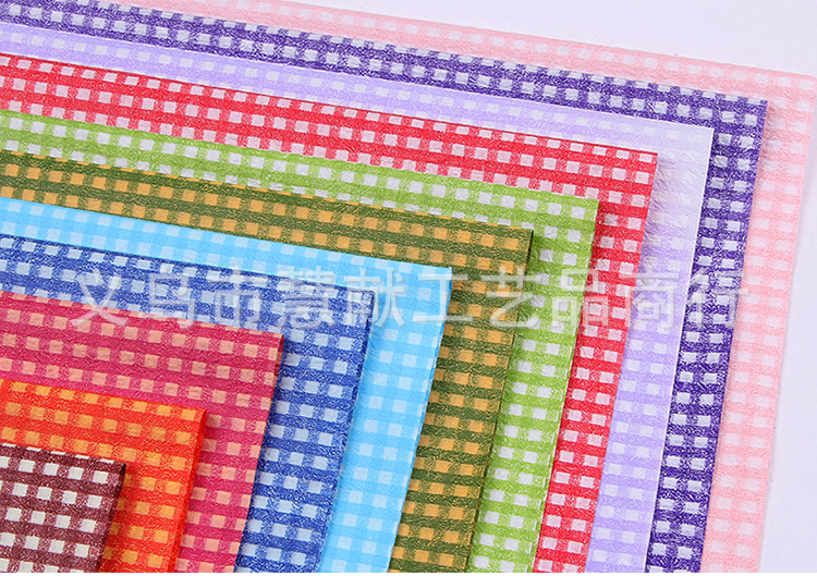 Factory direct selling flower wrapping paper origami Rose making large checkered print hand kneading paper