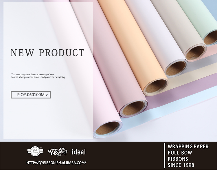  60CM*10M high quantity Korean style two sides 2 tone colors waterproof bouquet flower wrapping rolling paper