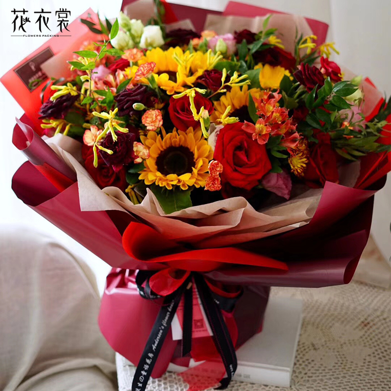  60CM*10M high quantity Korean style two sides 2 tone colors waterproof bouquet flower wrapping rolling paper