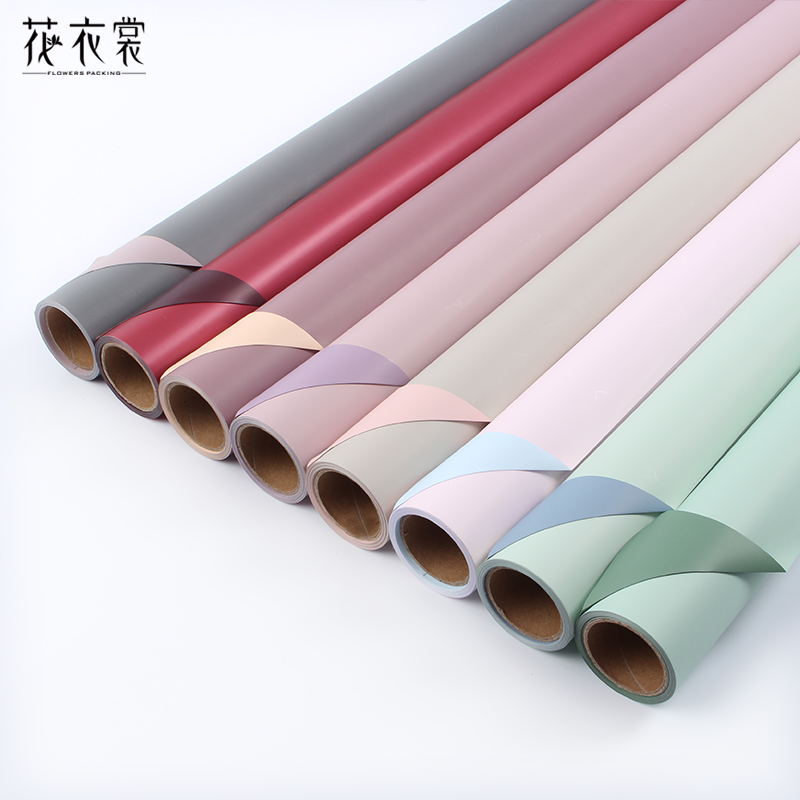  60CM*10M high quantity Korean style two sides 2 tone colors waterproof bouquet flower wrapping rolling paper